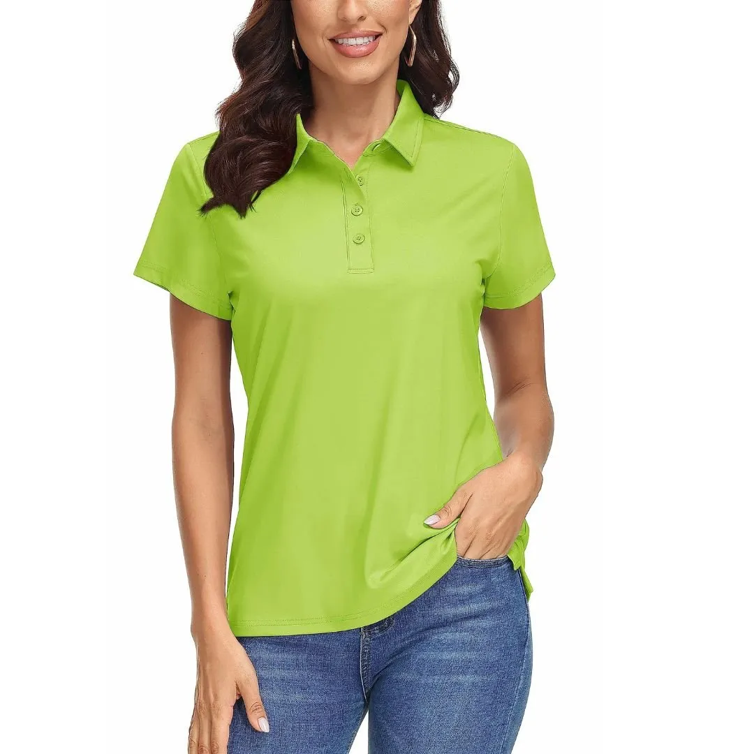 Women's UPF 50  Sun Protection Golf Quick-Dry Polo Collared Shirts