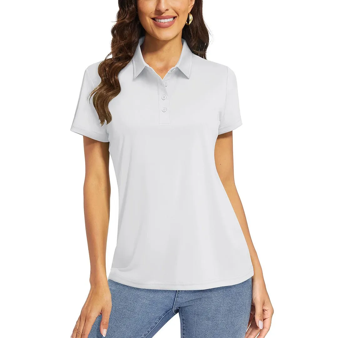 Women's UPF 50  Sun Protection Golf Quick-Dry Polo Collared Shirts