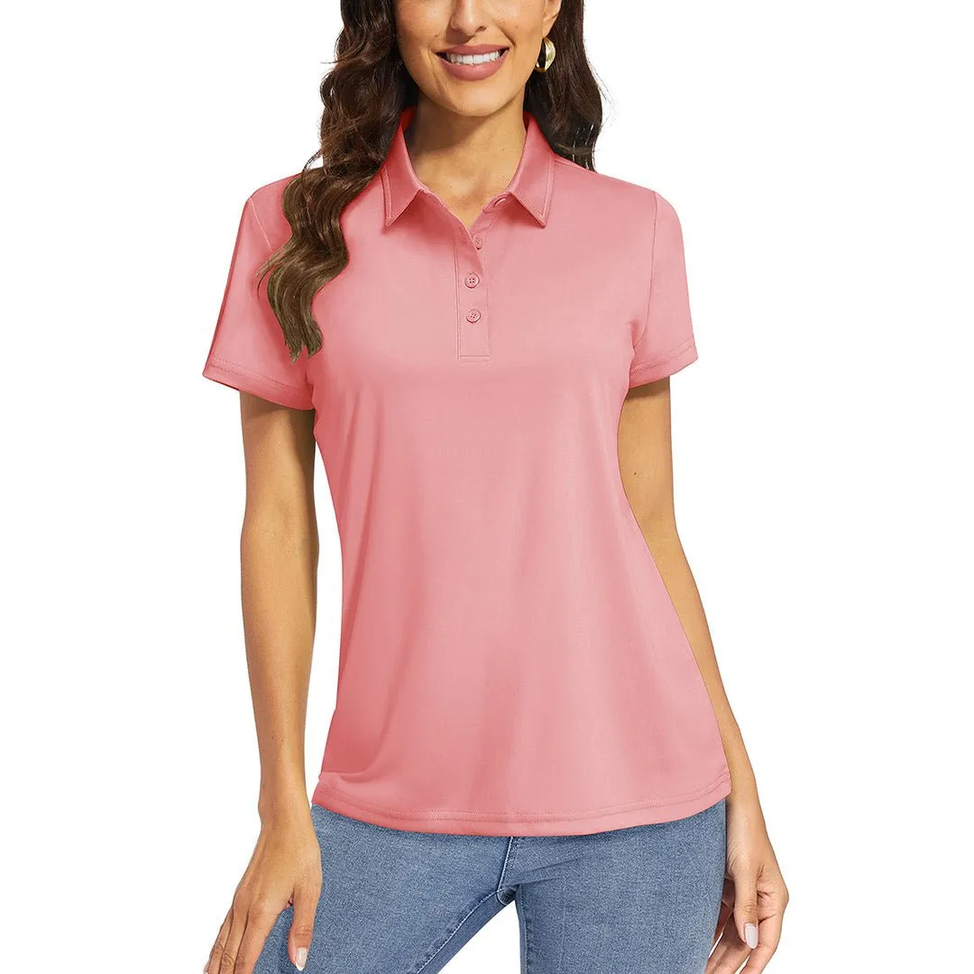 Women's UPF 50  Sun Protection Golf Quick-Dry Polo Collared Shirts