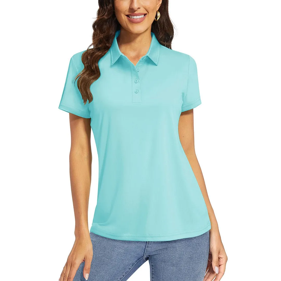 Women's UPF 50  Sun Protection Golf Quick-Dry Polo Collared Shirts