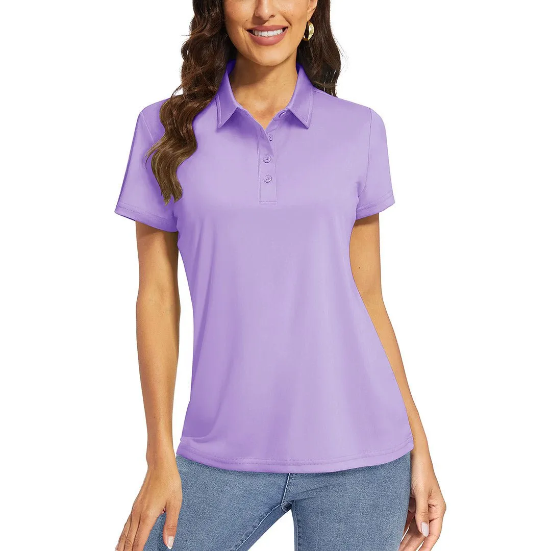 Women's UPF 50  Sun Protection Golf Quick-Dry Polo Collared Shirts