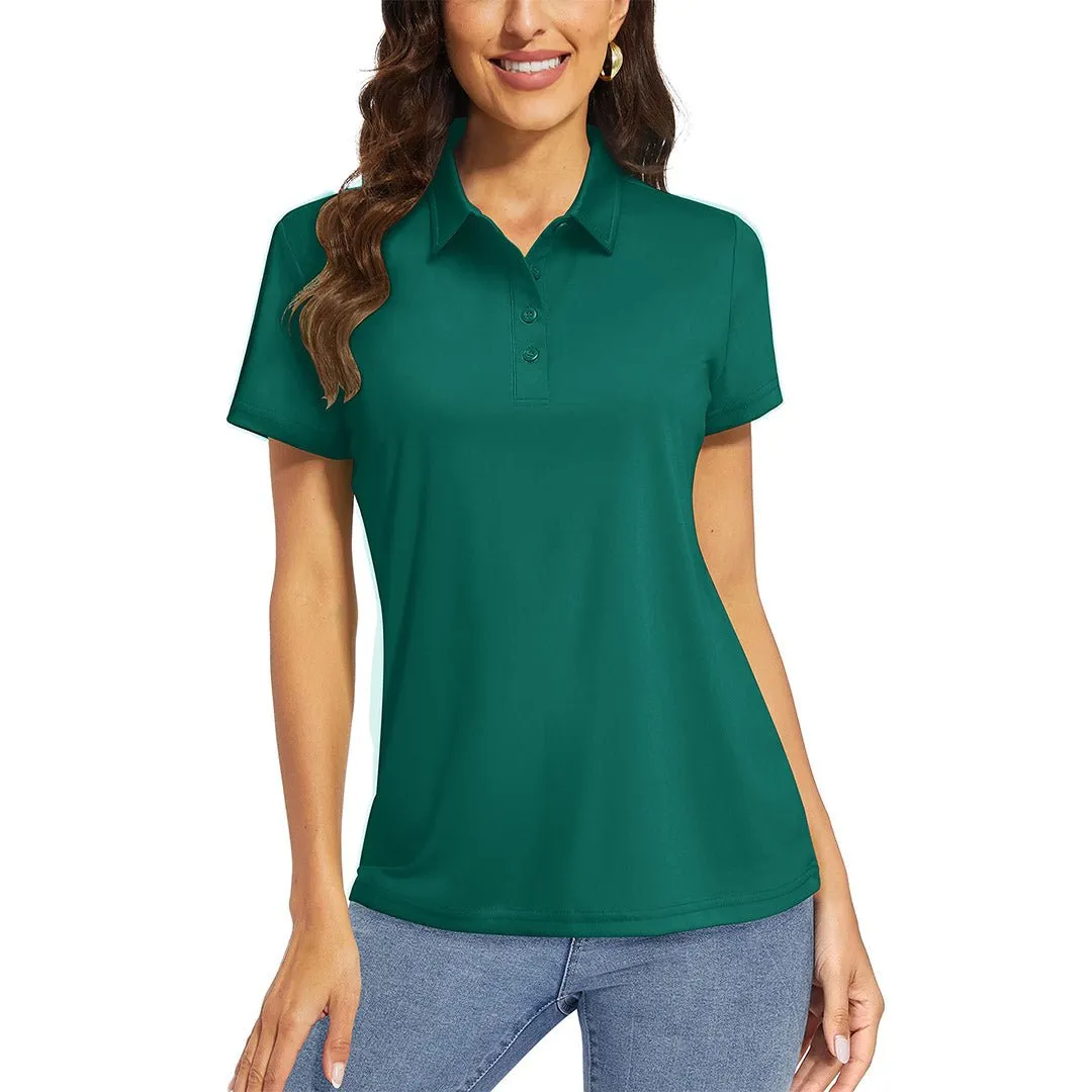 Women's UPF 50  Sun Protection Golf Quick-Dry Polo Collared Shirts