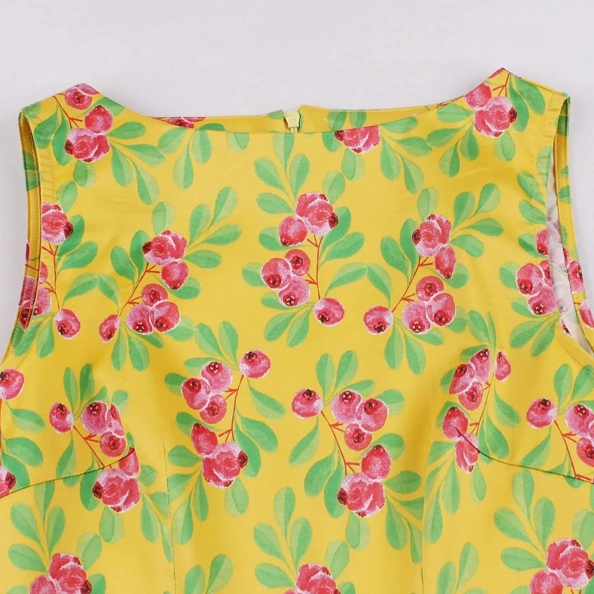 Women's Vintage Floral Flared A-Line Swing Casual Party Dresses 1950s Retro Sleeveless Homecoming Dresses