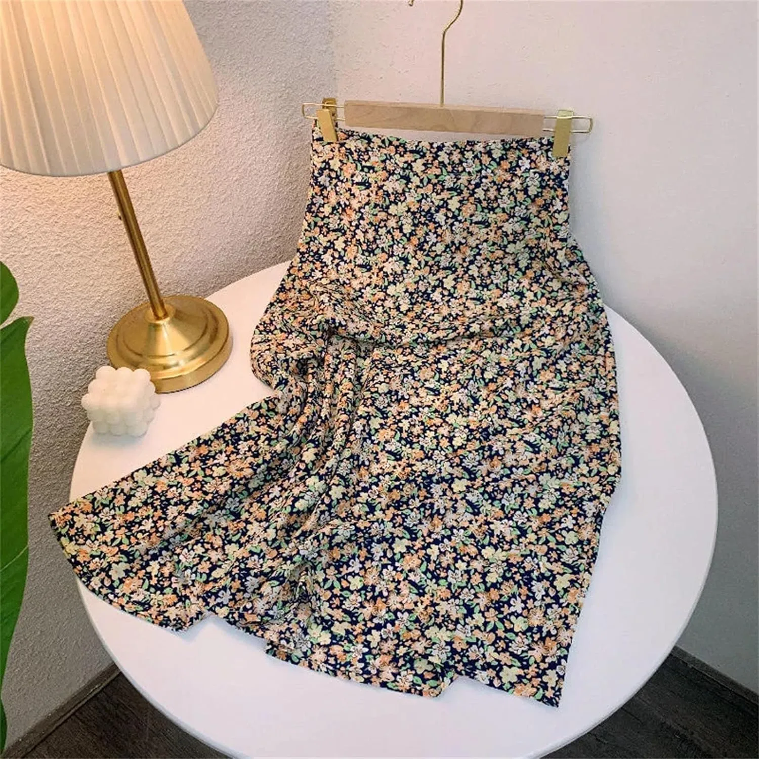 Women's Vintage Floral Printed Midi Skirt Summer Holiday Casual Skirt