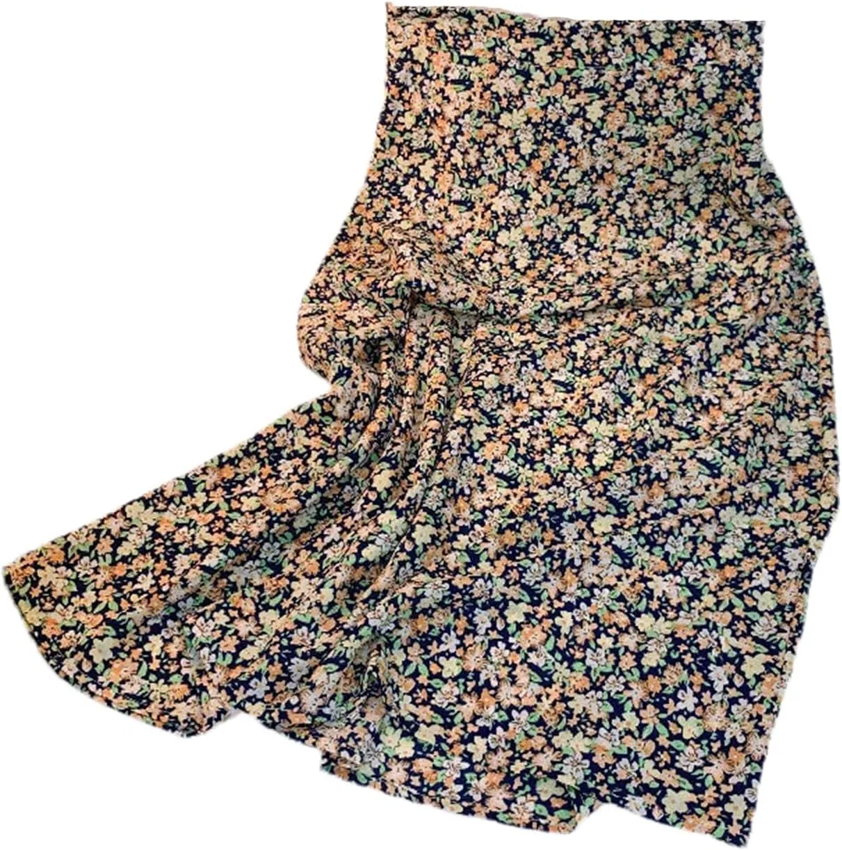 Women's Vintage Floral Printed Midi Skirt Summer Holiday Casual Skirt