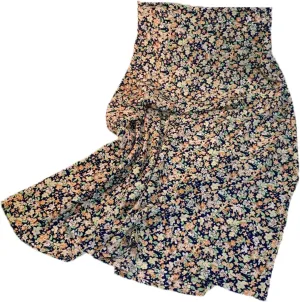 Women's Vintage Floral Printed Midi Skirt Summer Holiday Casual Skirt