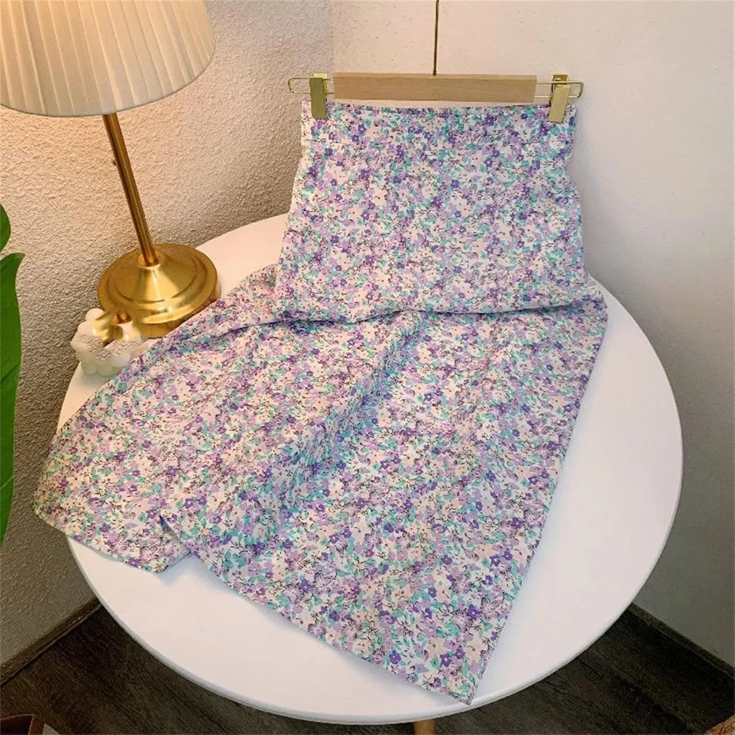 Women's Vintage Floral Printed Midi Skirt Summer Holiday Casual Skirt