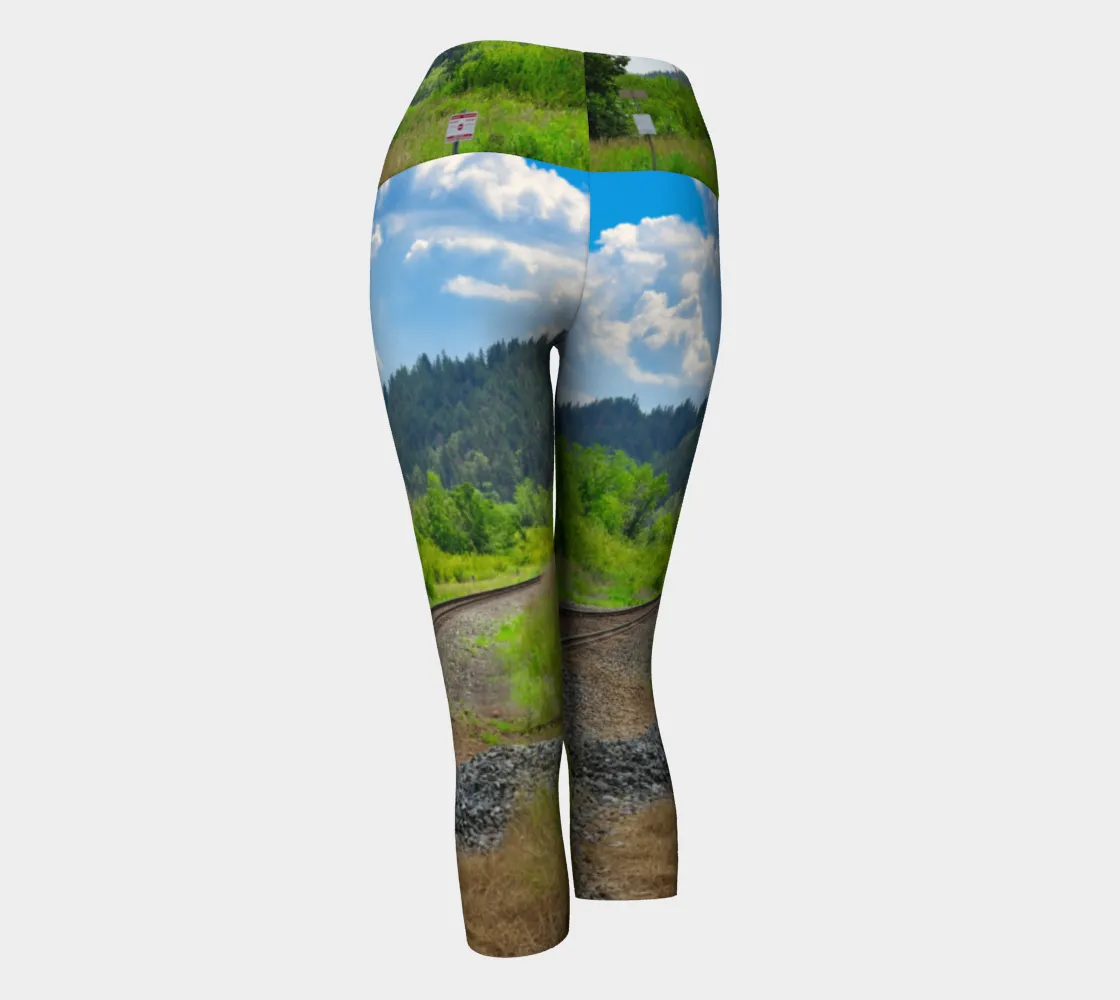 Women's Yoga Capris - Edworthy Park CPKC Tracks