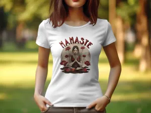 Womens Yoga Design T-Shirt, Zen Tee, Namaste Meditation T-Shirt for Women, Lotus Flower Yoga Shirt, Spiritual Yoga Top for Women #1