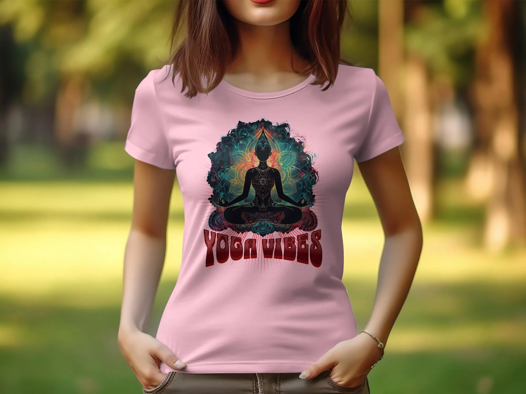 Womens Yoga Design T-Shirt, Zen Tee, Yoga Vibes Shirt, Mandala Meditation Tee, Spiritual Yoga Top, Relaxing Zen Shirt for Women #20