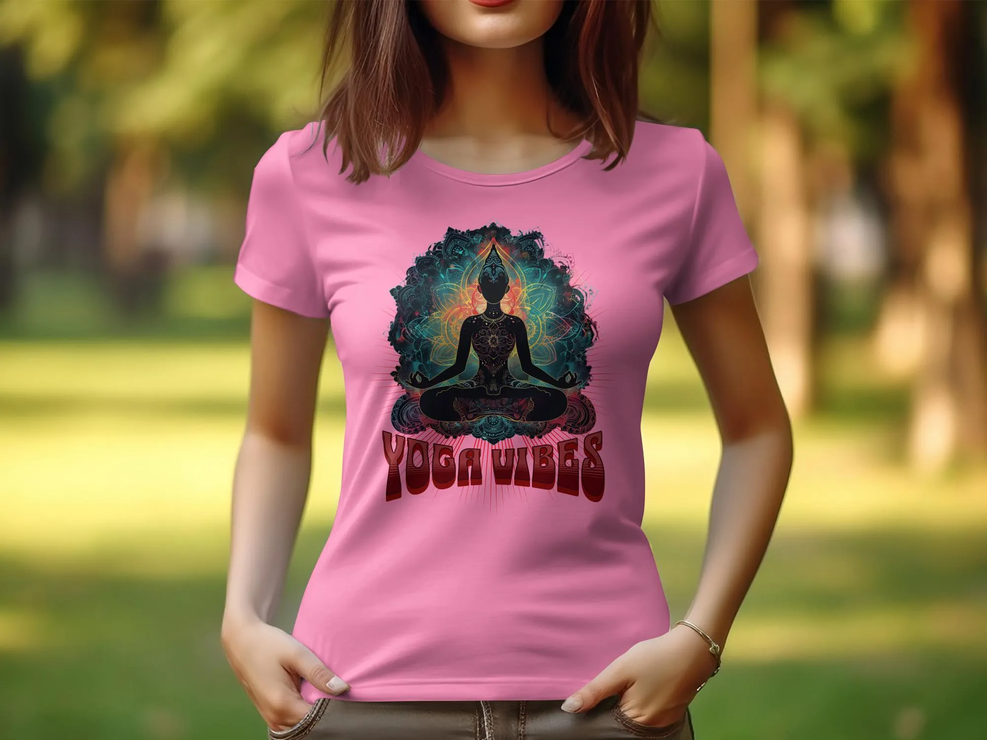 Womens Yoga Design T-Shirt, Zen Tee, Yoga Vibes Shirt, Mandala Meditation Tee, Spiritual Yoga Top, Relaxing Zen Shirt for Women #20