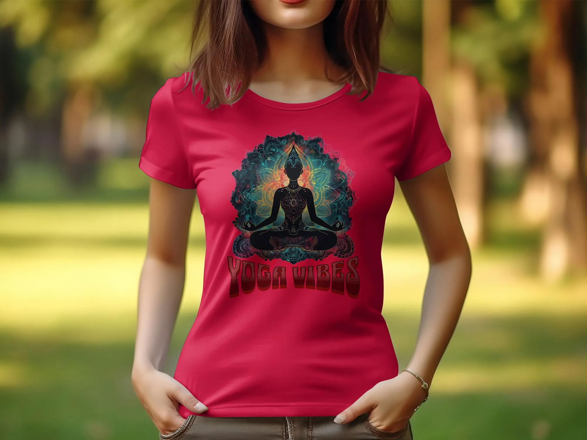 Womens Yoga Design T-Shirt, Zen Tee, Yoga Vibes Shirt, Mandala Meditation Tee, Spiritual Yoga Top, Relaxing Zen Shirt for Women #20