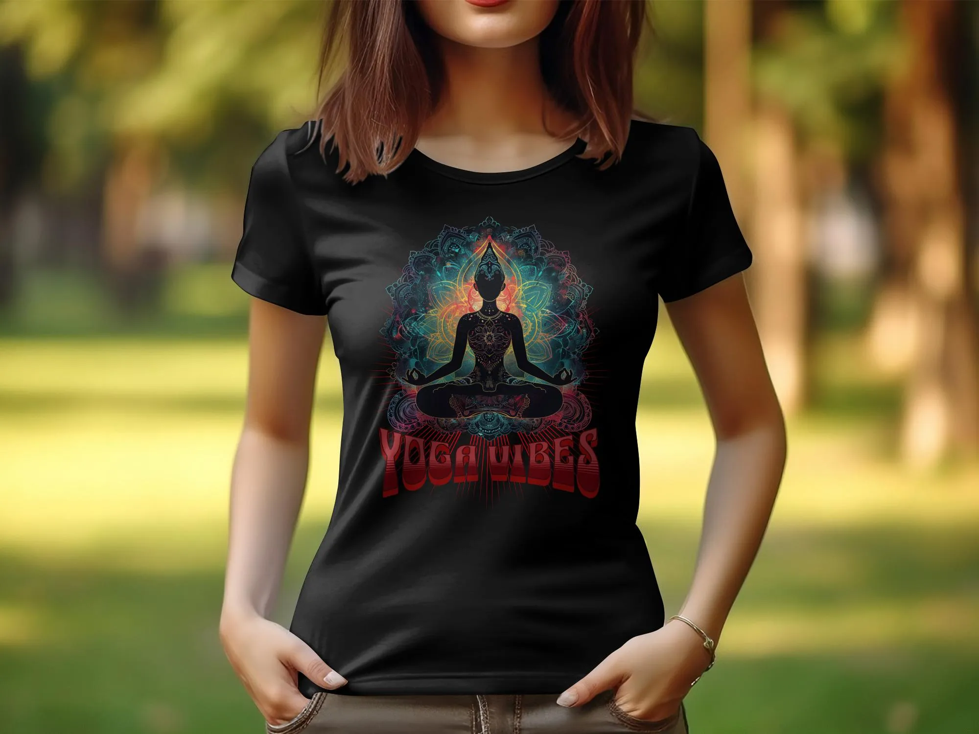 Womens Yoga Design T-Shirt, Zen Tee, Yoga Vibes Shirt, Mandala Meditation Tee, Spiritual Yoga Top, Relaxing Zen Shirt for Women #20