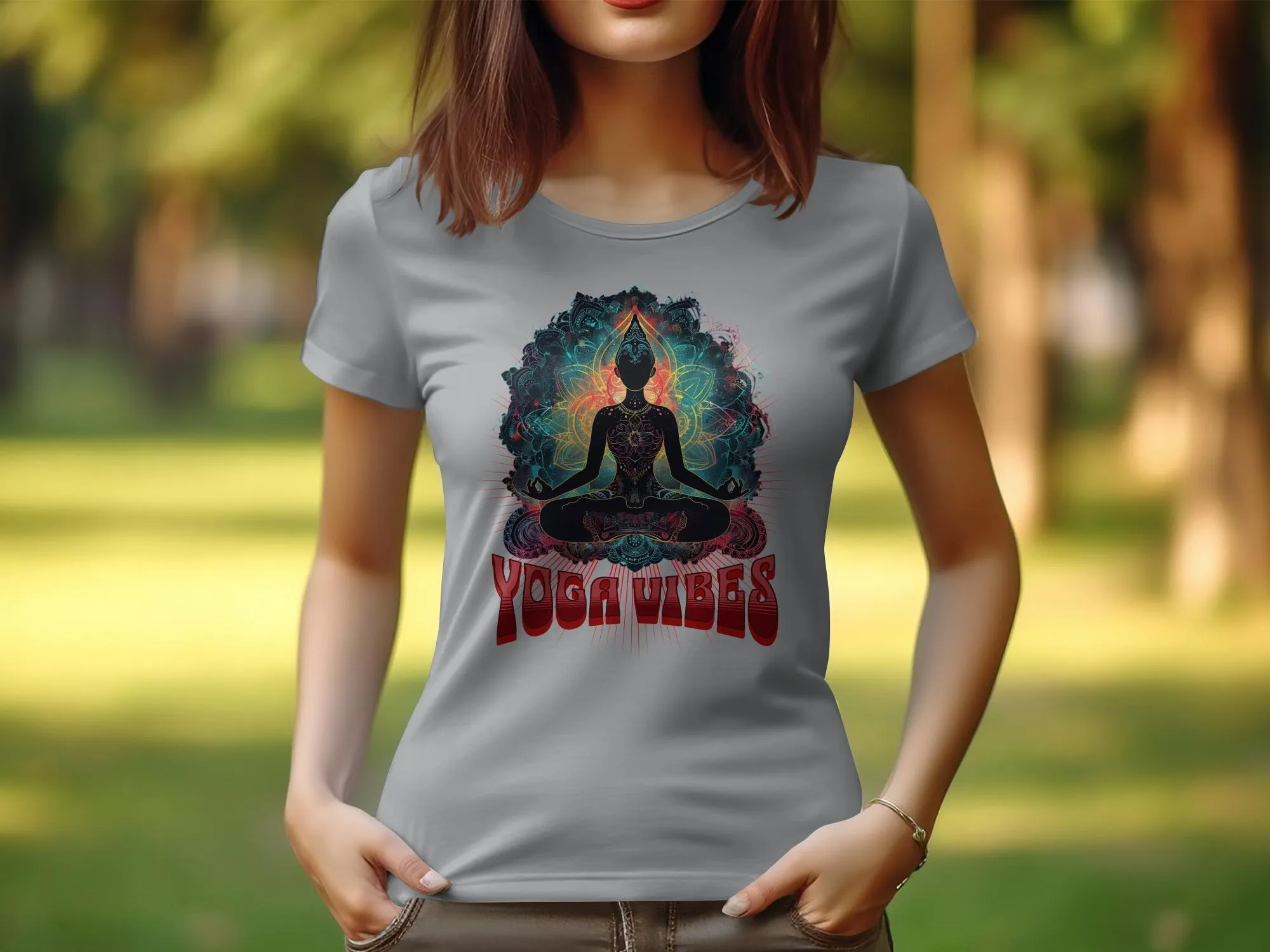 Womens Yoga Design T-Shirt, Zen Tee, Yoga Vibes Shirt, Mandala Meditation Tee, Spiritual Yoga Top, Relaxing Zen Shirt for Women #20