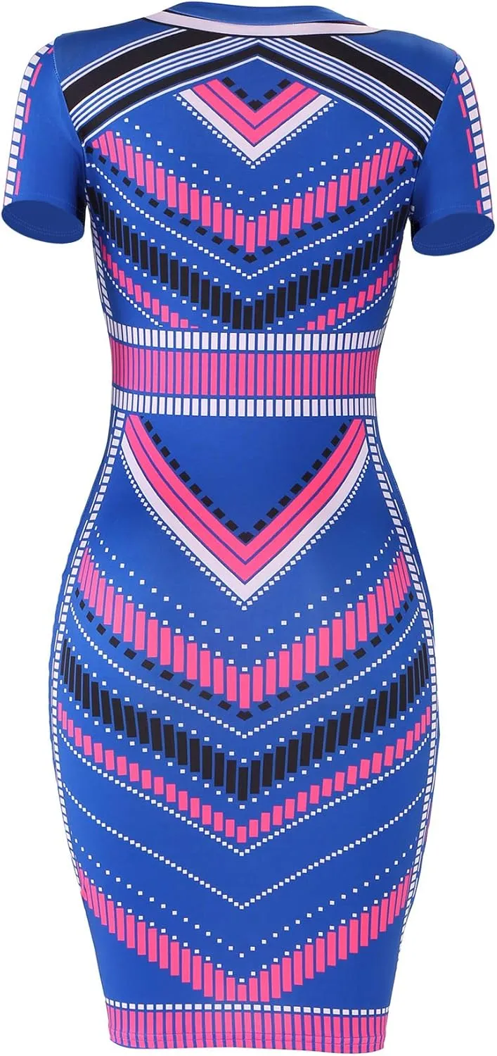 Xuan2Xuan3 Women's Dresses Fall Long Sleeve Snake Printed Zipper Neck Knit Bodycon Evening Party Long Dress