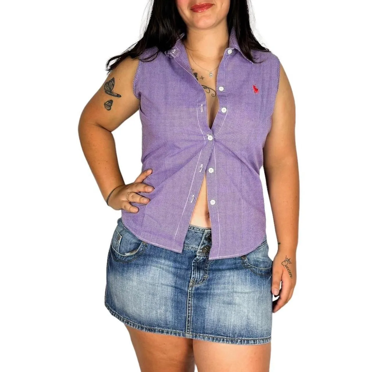 Y2K Faded Denim Low Rise Mini (XL)