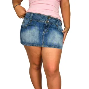 Y2K Faded Denim Low Rise Mini (XL)