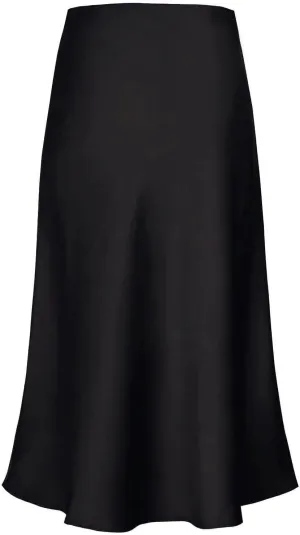 yoeasy Women's Satin High Waisted Solid Midi Skirt High Waisted A Line Solid Elastic Skirt
