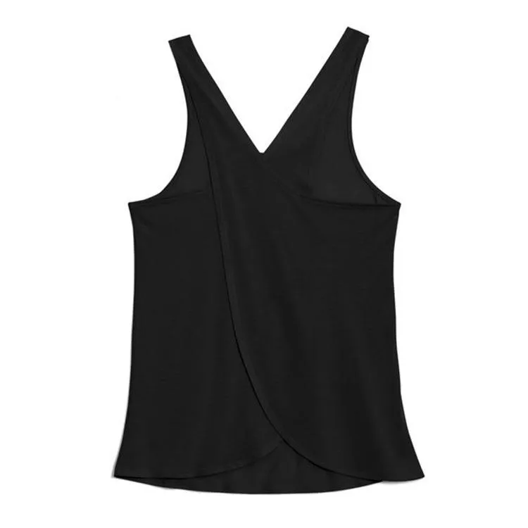 Yoga Europe Cross Bare Back Jogging Fitness Tops Women Sleeveless Sporty Tank Top Activewear