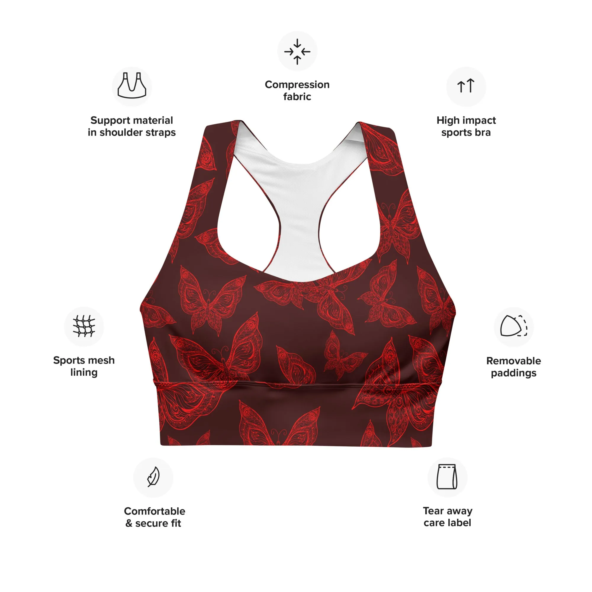 Yoga Fashion Longline Sports Bra, lioness-love