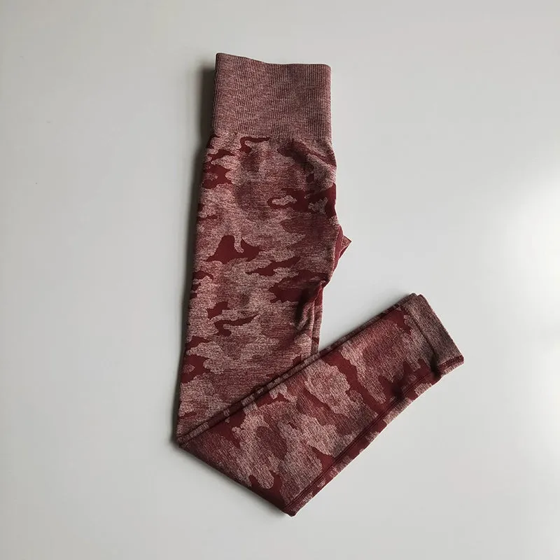 Yoga Net Red High Waist Hip Lift Compression Camouflage Fitness Pants