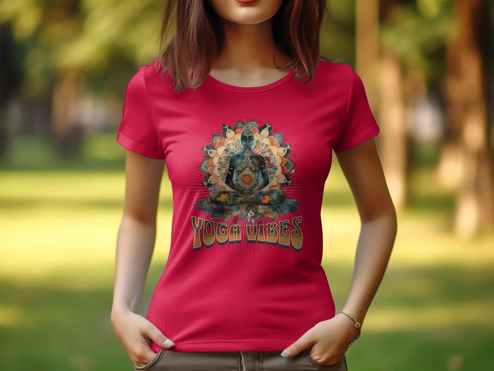Yoga Vibes T-Shirt for Women, Zen Tee for Meditative Minds, Yoga Design Tshirt, Relaxed Fit, Casual Wear, Mindfulness Top #16