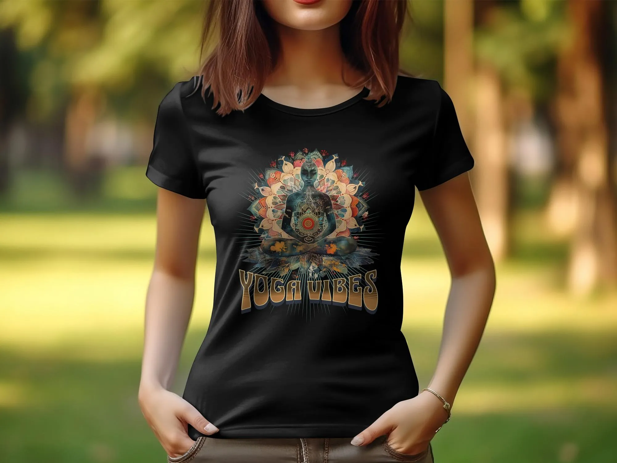Yoga Vibes T-Shirt for Women, Zen Tee for Meditative Minds, Yoga Design Tshirt, Relaxed Fit, Casual Wear, Mindfulness Top #16