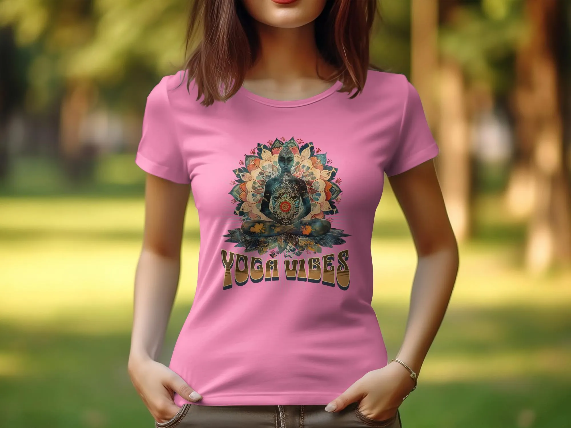 Yoga Vibes T-Shirt for Women, Zen Tee for Meditative Minds, Yoga Design Tshirt, Relaxed Fit, Casual Wear, Mindfulness Top #16