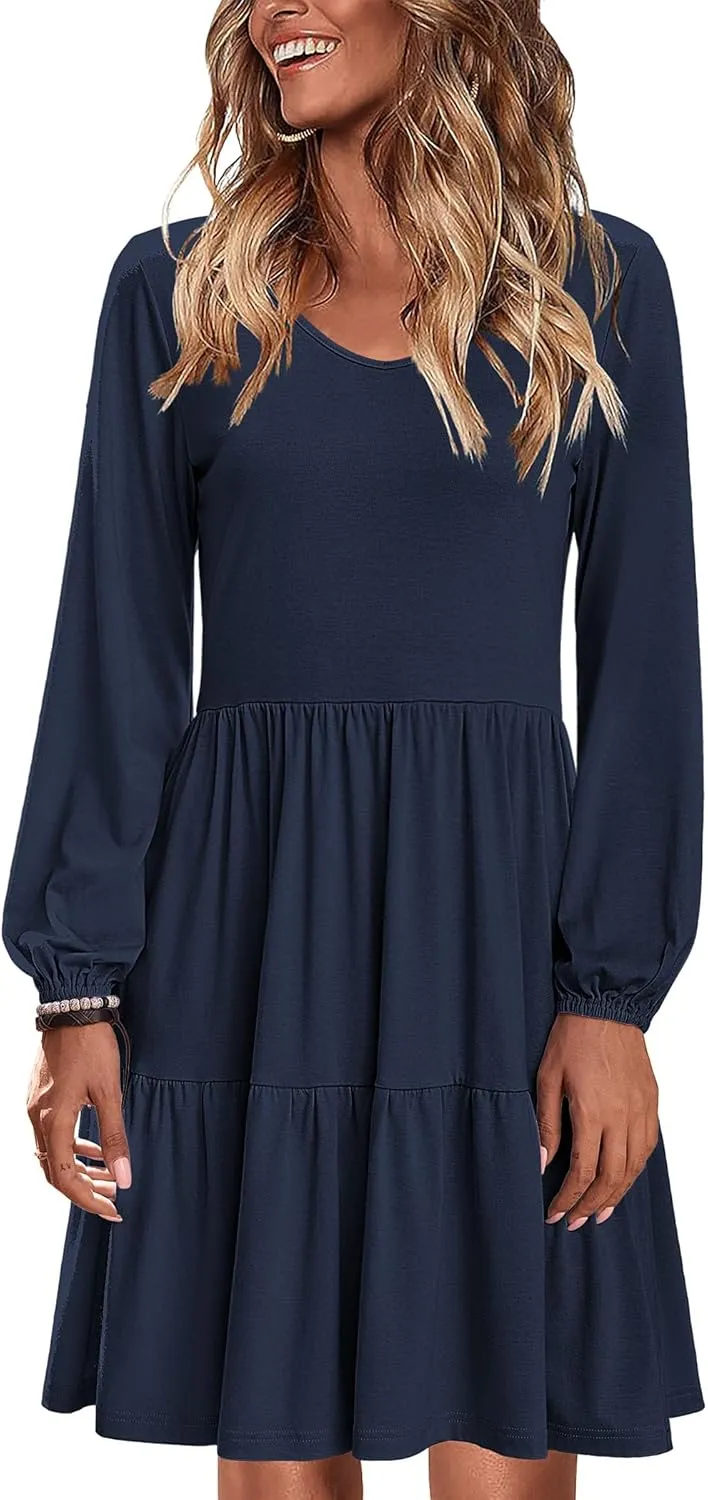 Zeagoo Women's Long-Sleeve V-Neck Winter Dress (DE Only)
