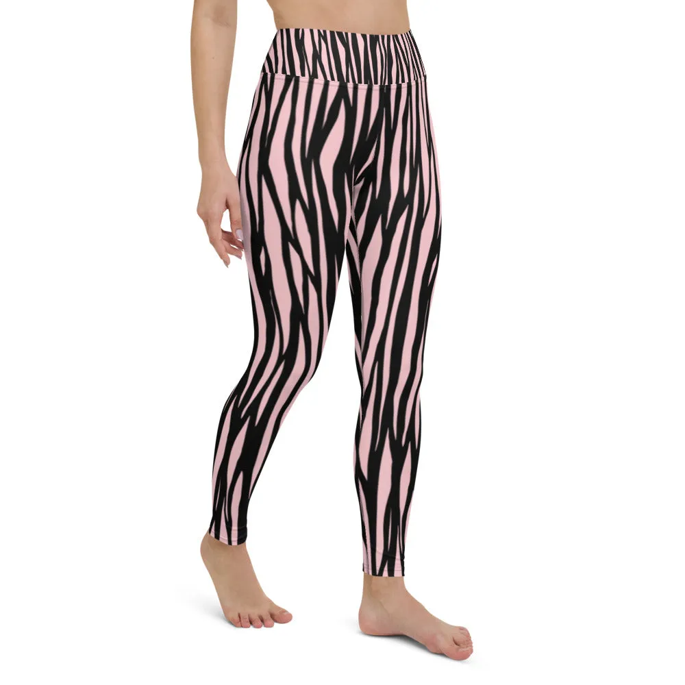 Zebra Print Yoga Leggings - With Pockets