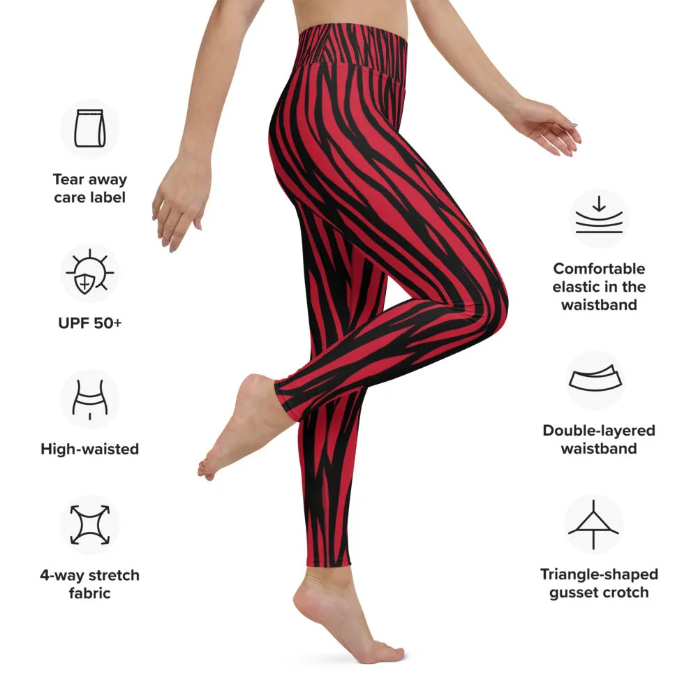 Zebra Print Yoga Leggings - With Pockets