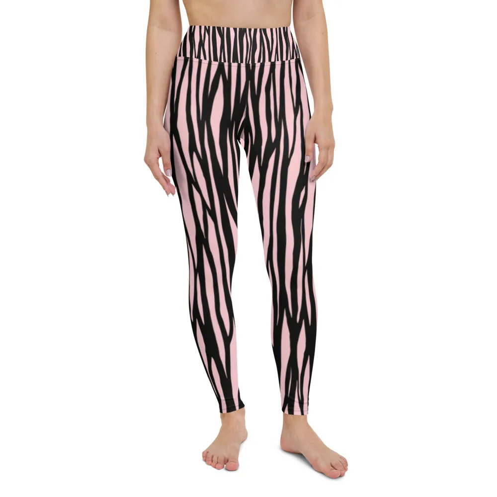 Zebra Print Yoga Leggings - With Pockets