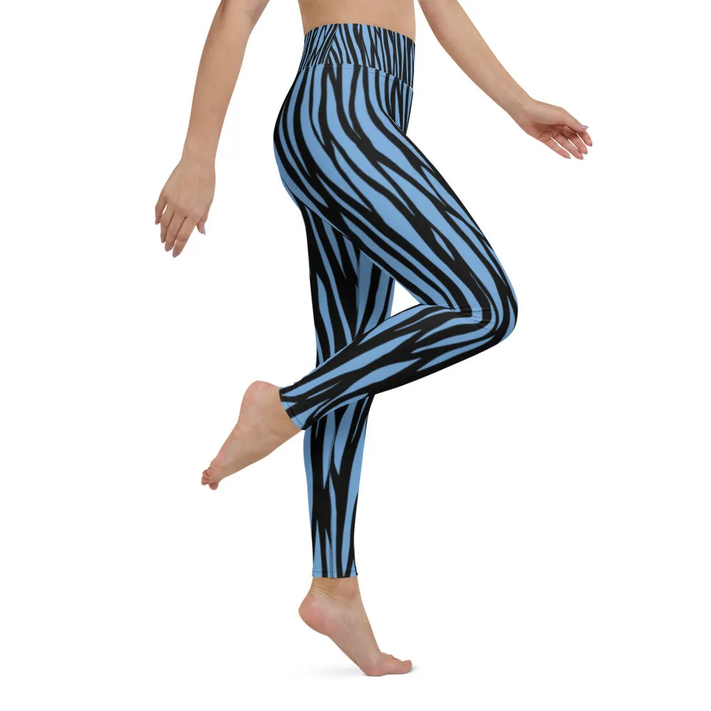 Zebra Print Yoga Leggings - With Pockets