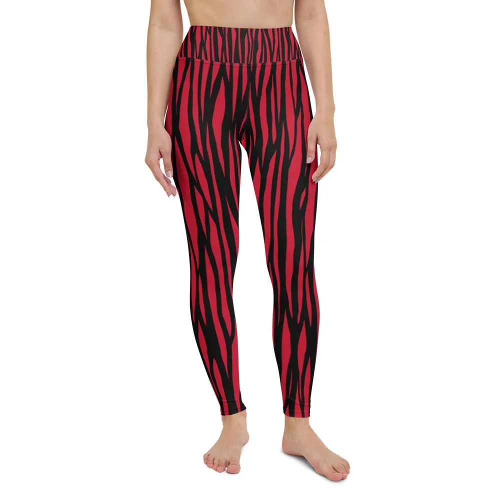 Zebra Print Yoga Leggings - With Pockets