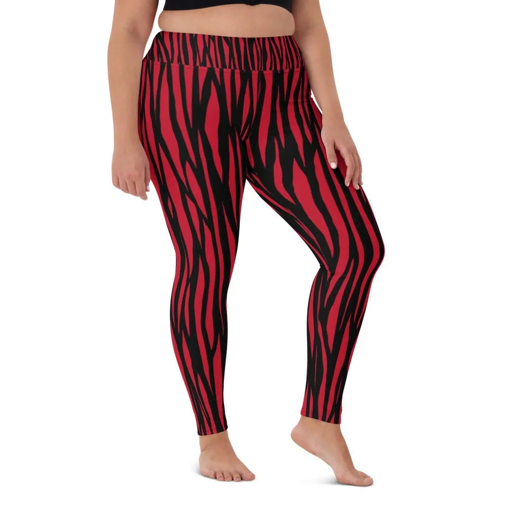 Zebra Print Yoga Leggings - With Pockets