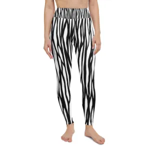 Zebra Print Yoga Leggings - With Pockets