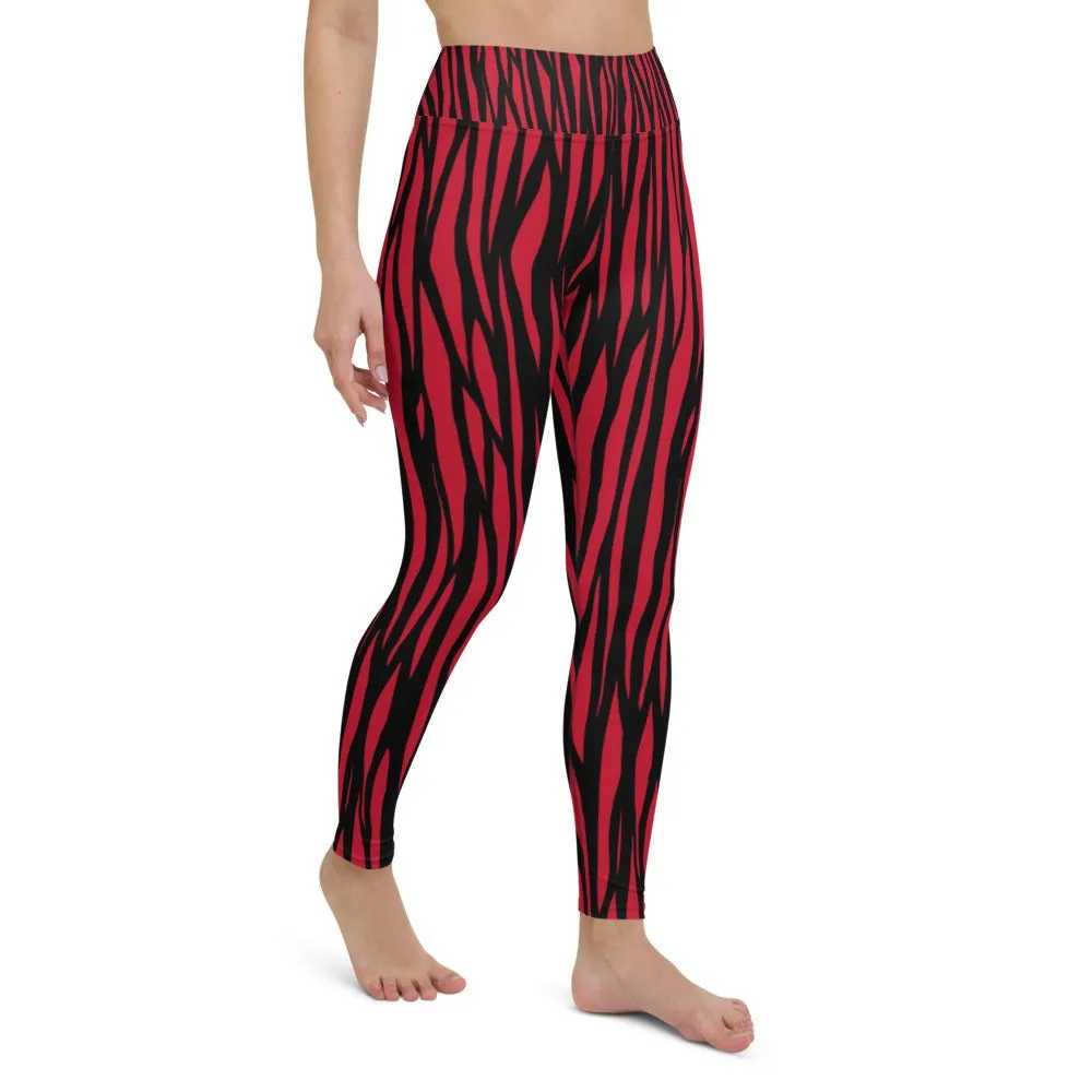 Zebra Print Yoga Leggings - With Pockets
