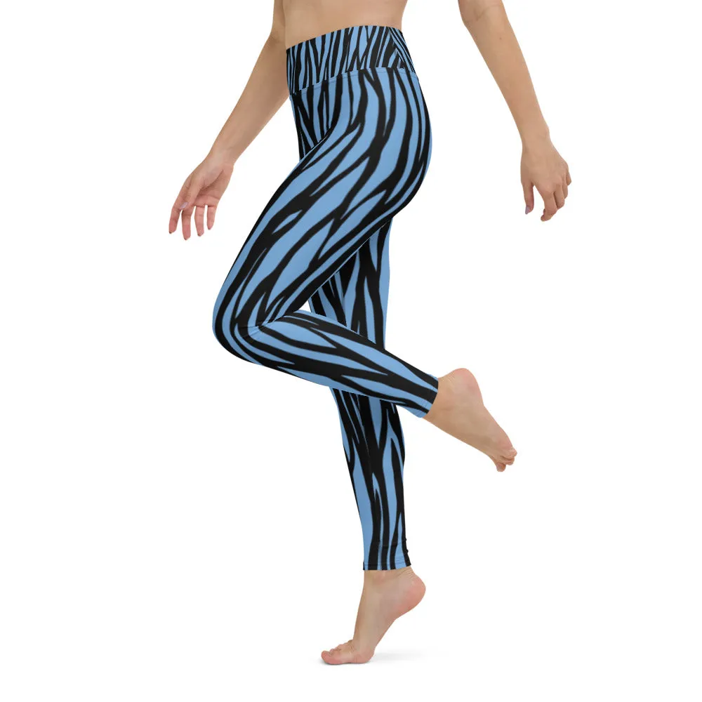 Zebra Print Yoga Leggings - With Pockets