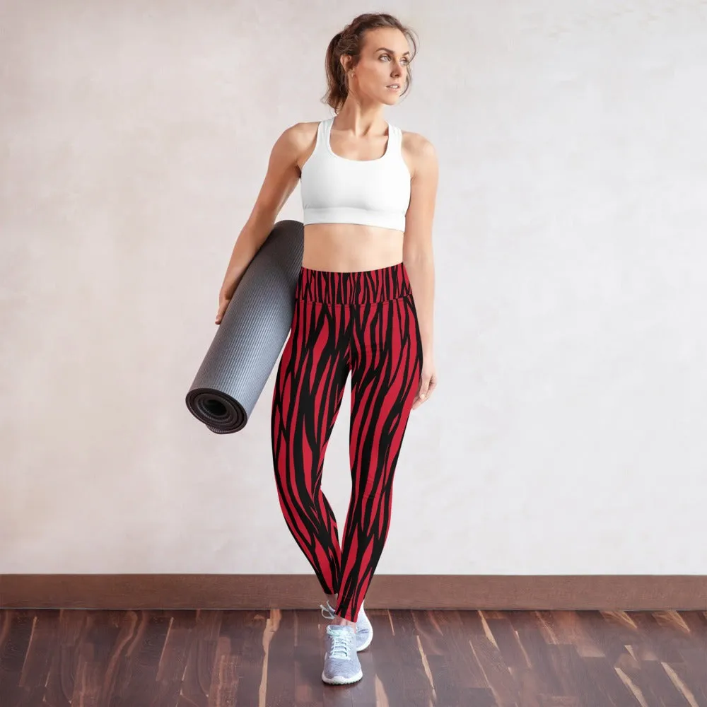 Zebra Print Yoga Leggings - With Pockets
