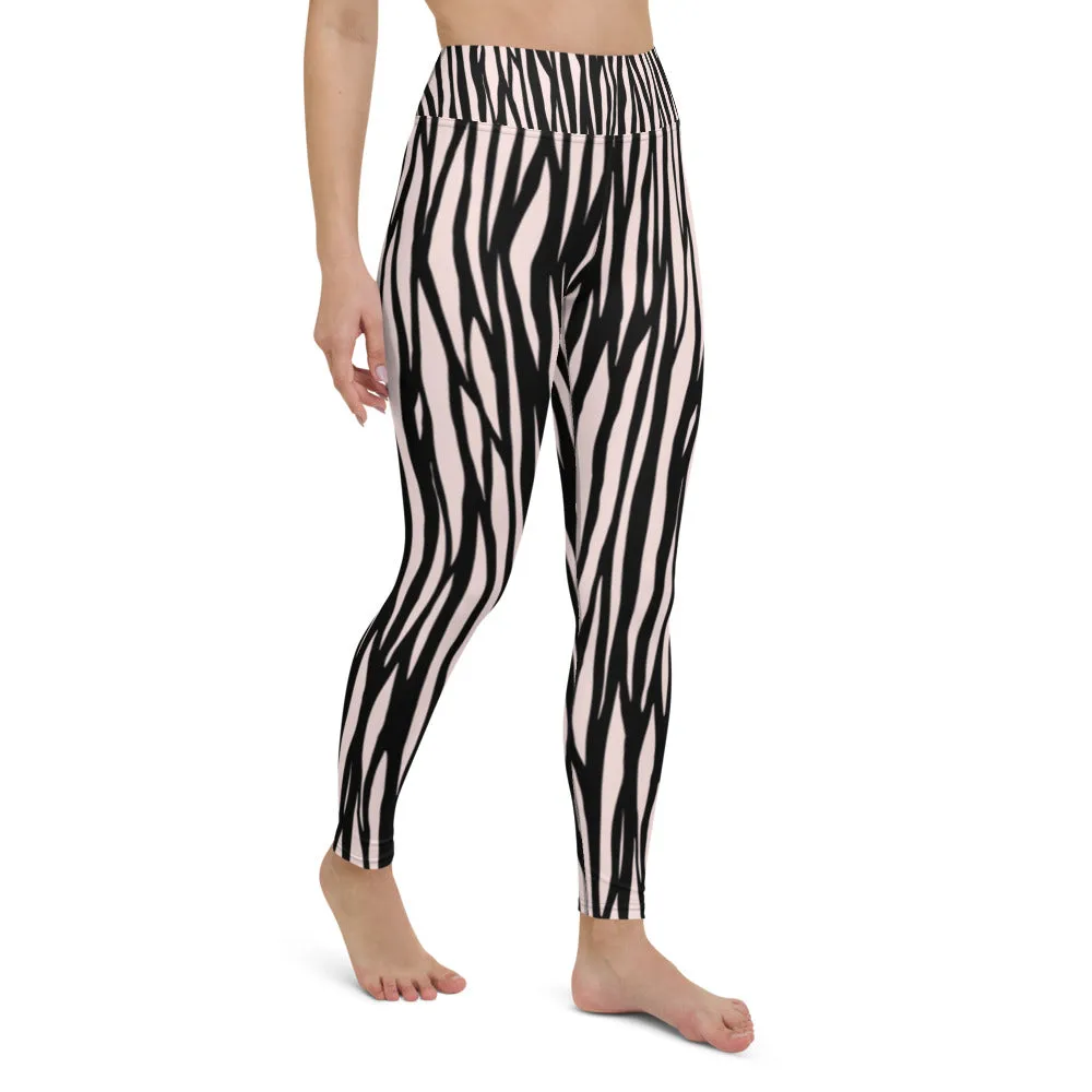 Zebra Print Yoga Leggings - With Pockets