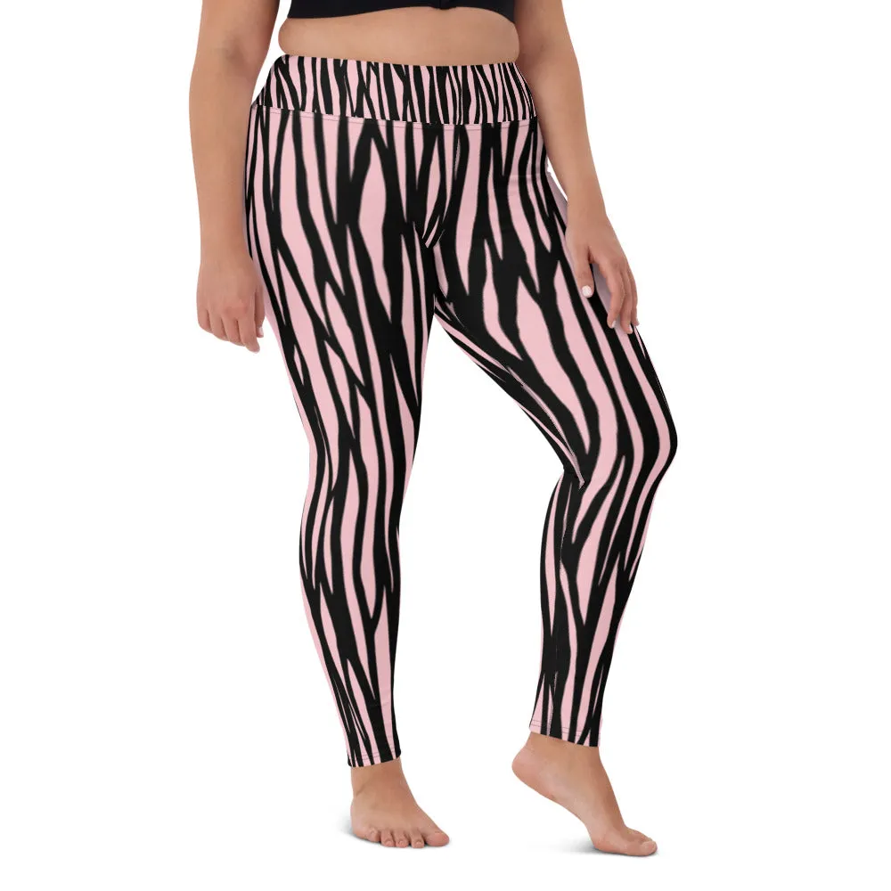 Zebra Print Yoga Leggings - With Pockets