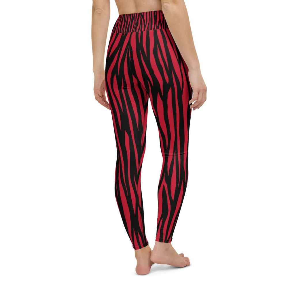 Zebra Print Yoga Leggings - With Pockets