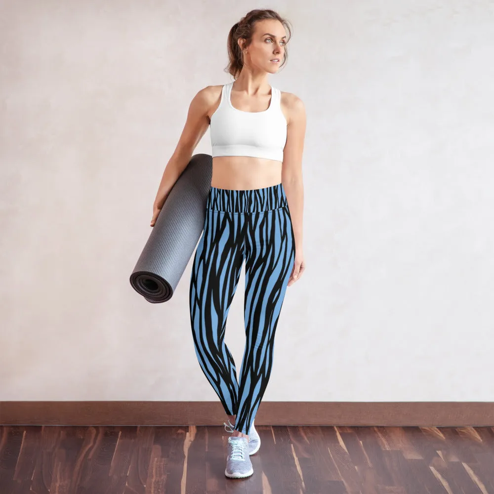 Zebra Print Yoga Leggings - With Pockets