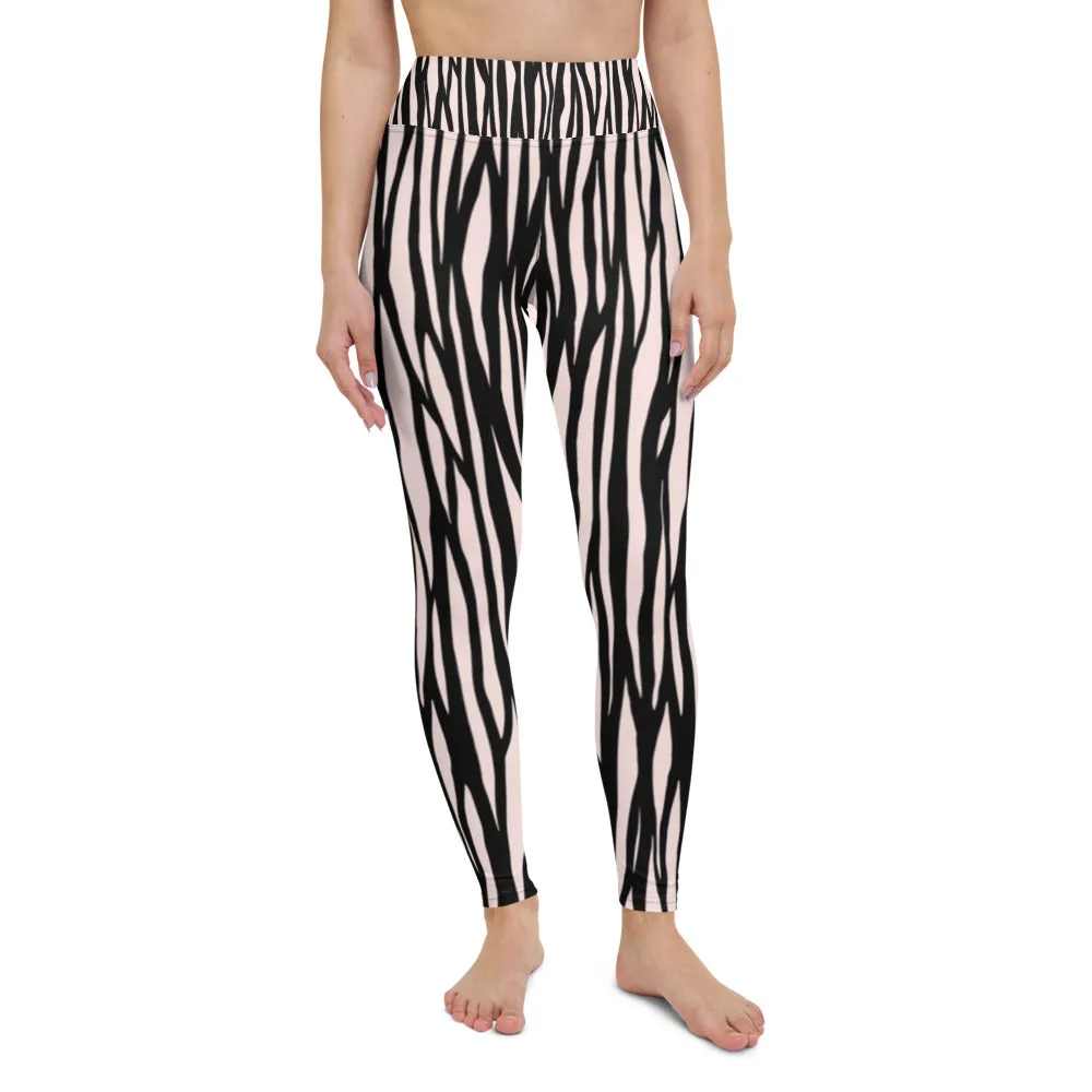 Zebra Print Yoga Leggings - With Pockets