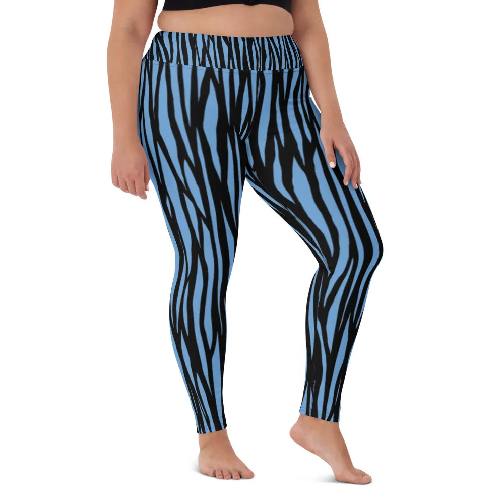 Zebra Print Yoga Leggings - With Pockets