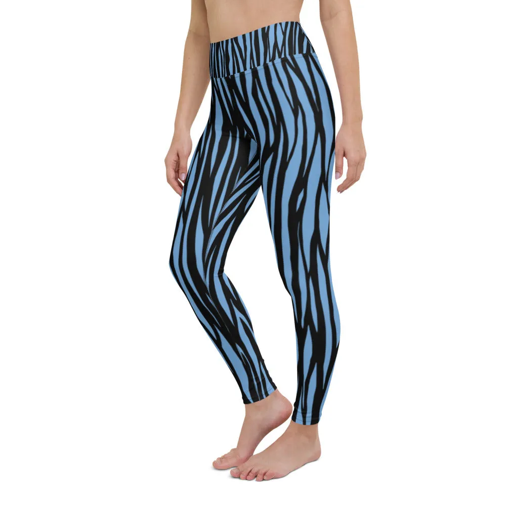 Zebra Print Yoga Leggings - With Pockets