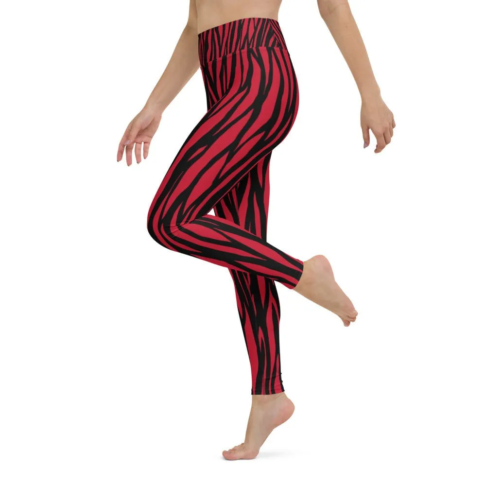 Zebra Print Yoga Leggings - With Pockets