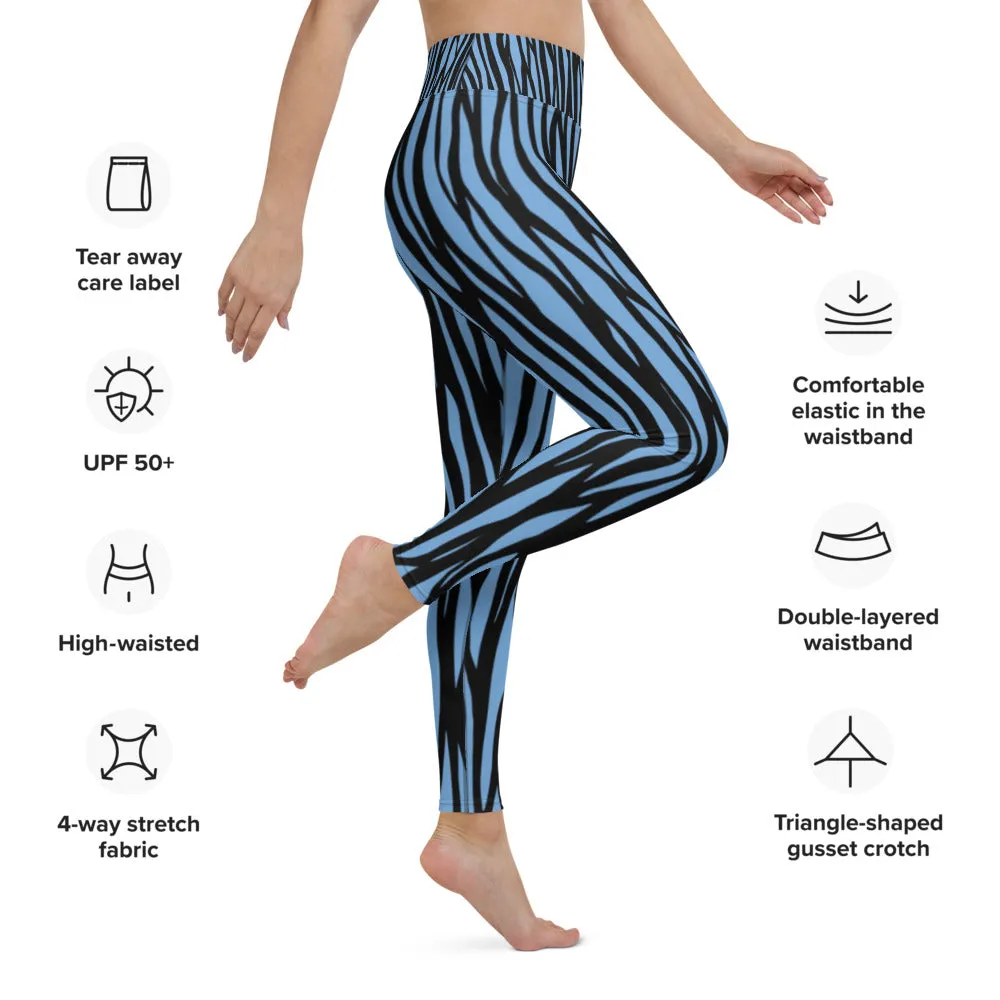 Zebra Print Yoga Leggings - With Pockets