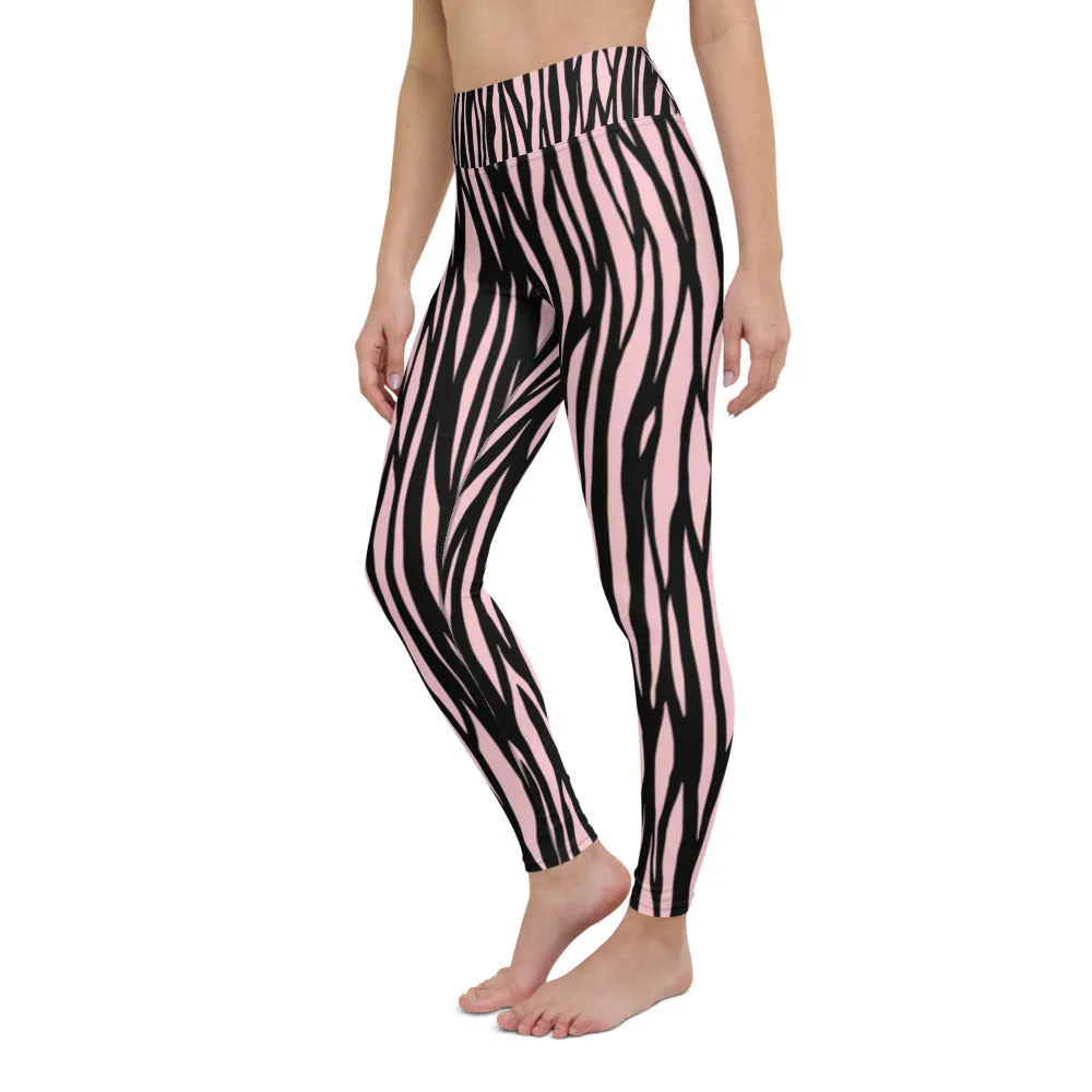 Zebra Print Yoga Leggings - With Pockets