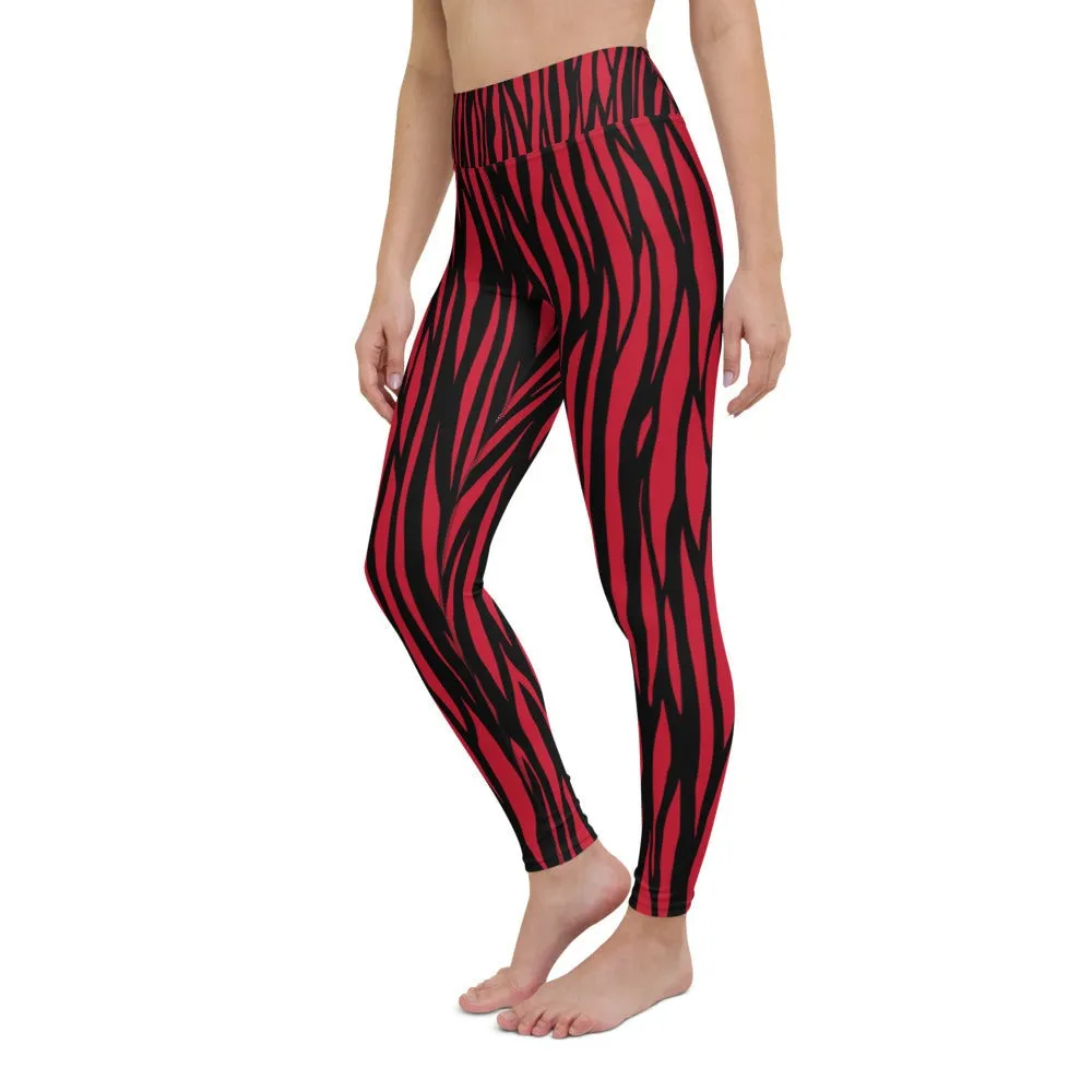 Zebra Print Yoga Leggings - With Pockets